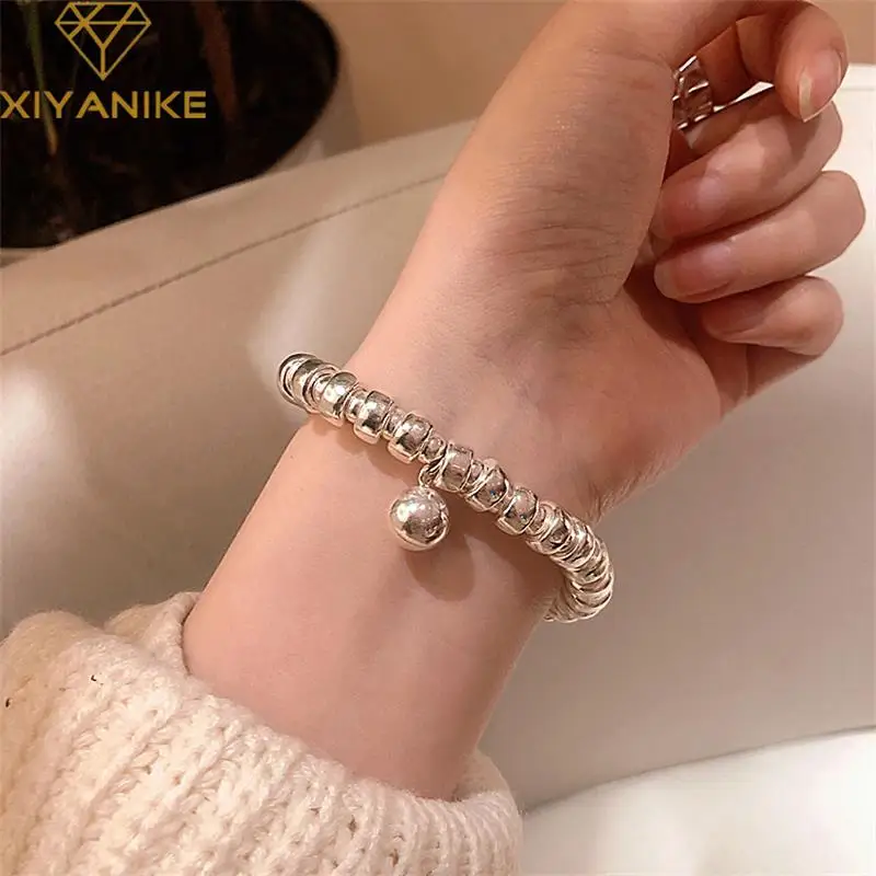 

XIYANIKE New Round Ball Thick Bracelets Bangle For Women Girl Fashion Adjustable Punk Jewelry Friend Gift Party pulseras mujer