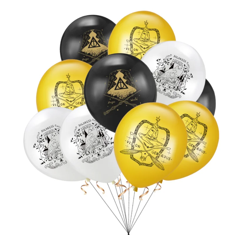 

New Harriese Magician Boy Magic Academy Theme Party Potter Cartoon Birthday Party Set 12-inch Harriese Balloon Set