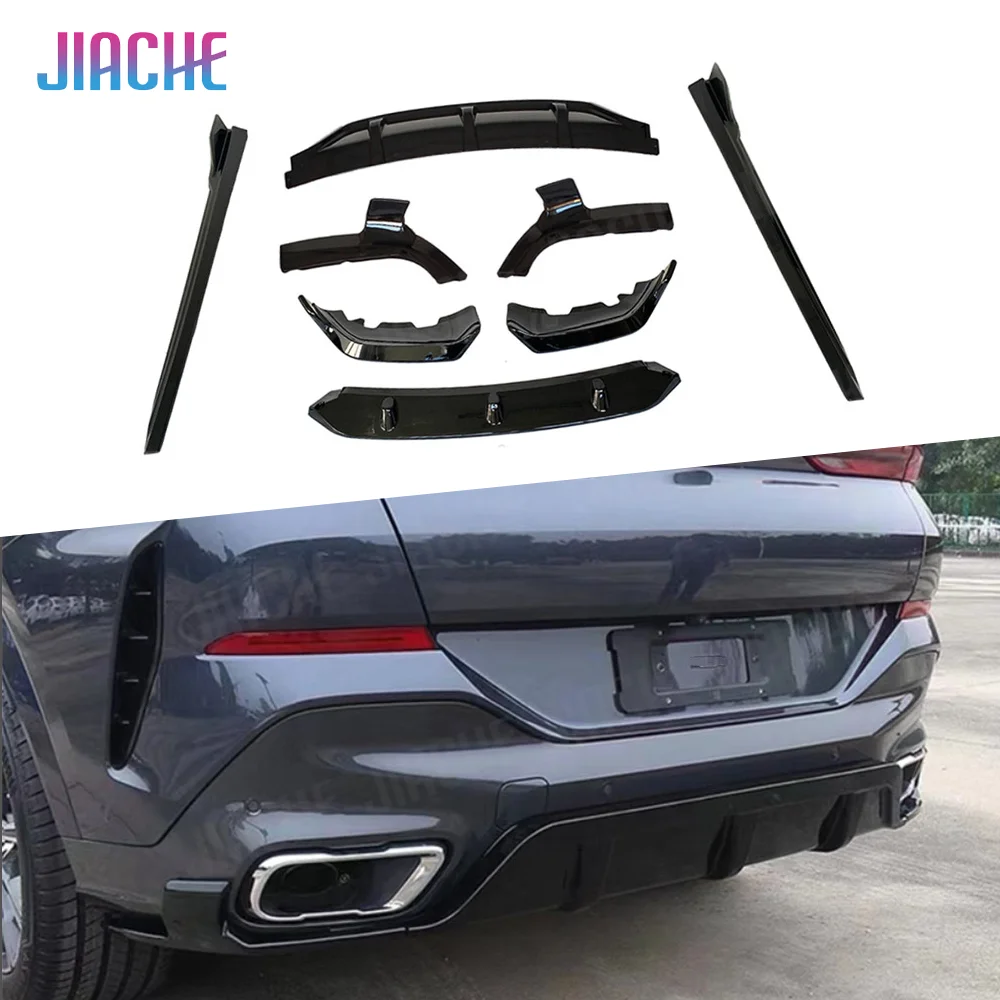 

ABS Three section Front Bumper Lip Rear Diffuser With Splitters Side Skirts Extension Body Kits for BMW X6 G06 M Sport 2020-2022