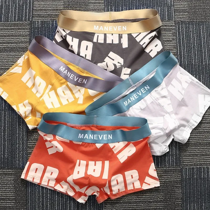 Men's Panties Men's Underwear Pure Cotton Man Boxers Comforable Men's Underpant Breathable New Printed Style Set Free Shipping