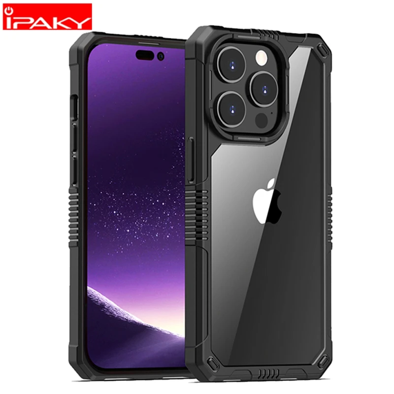 

IPAKY for iPhone 14 13 Case 14 Pro 14 Plus Case Non-Slip Armor Thicken Airbags Shockproof Cover for iPhone 13 14 Pro Max Case