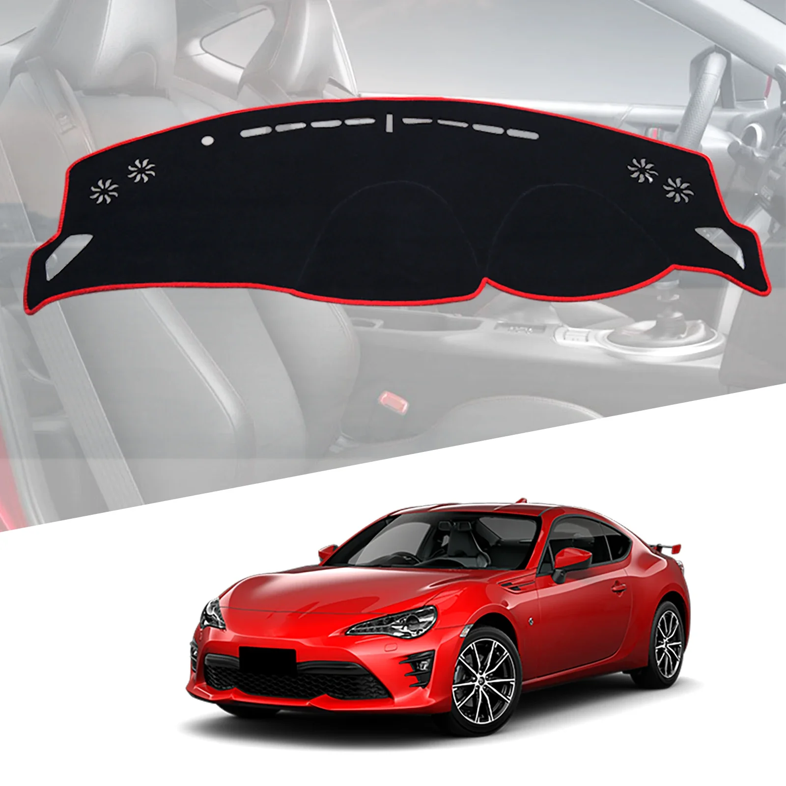 Фото Накладка на приборную панель для Toyota 86 и Subaru BRZ 2012-2020, GT86, FT86, Scion FR-S, противоскользящий коврик на панель, солнцезащитный коврик, коврик-накидка №1