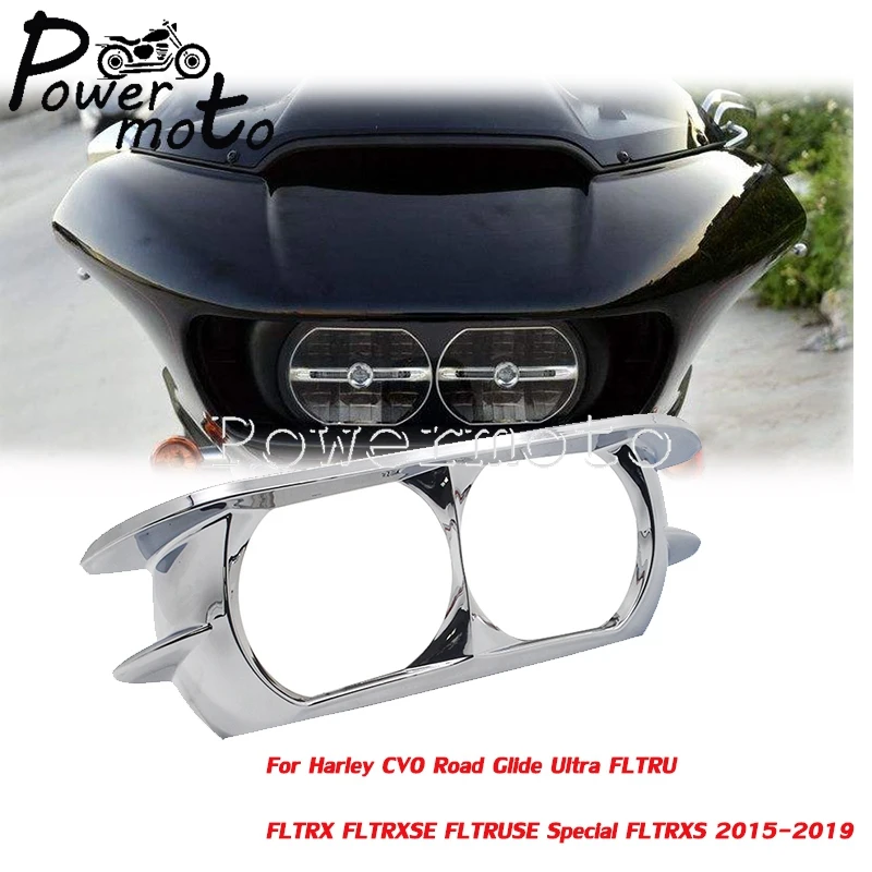 

1 шт. чехол для передней фары, отделка для передней фары, внешний обтекатель для Harley Road Glide Ultra flнастоящей/FLTRX/Special FLTRXS 15-19