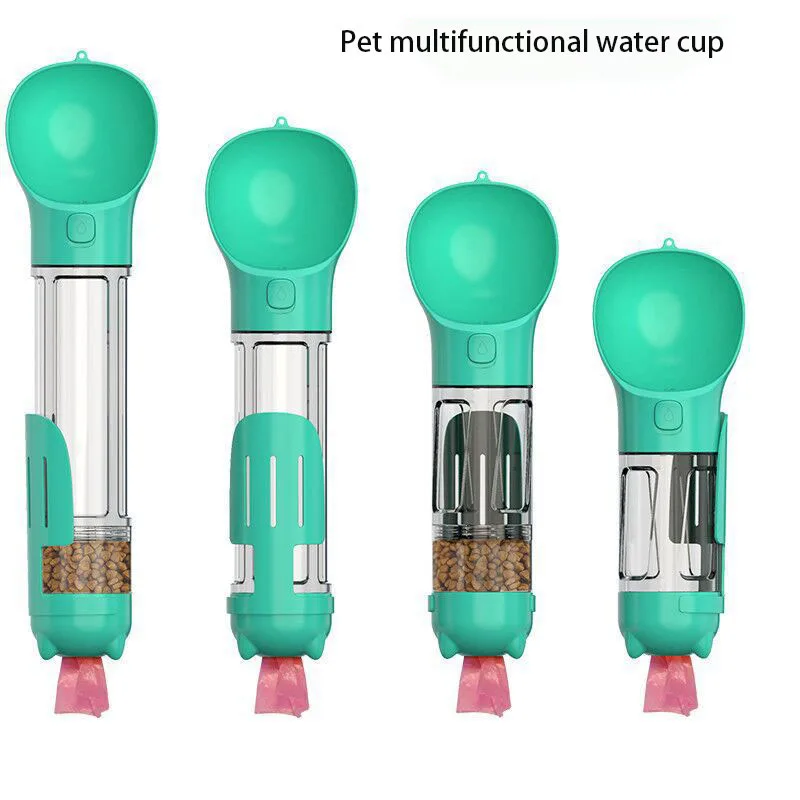 Портативная бутылочка для воды кошек и собак 3 в 1 герметичная
