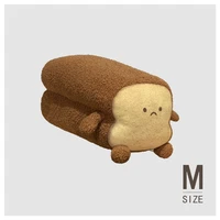 kawaii plush bread soft stuffed food pillow long toast bolster for sleeping smile face brown sop children plush toy gift
