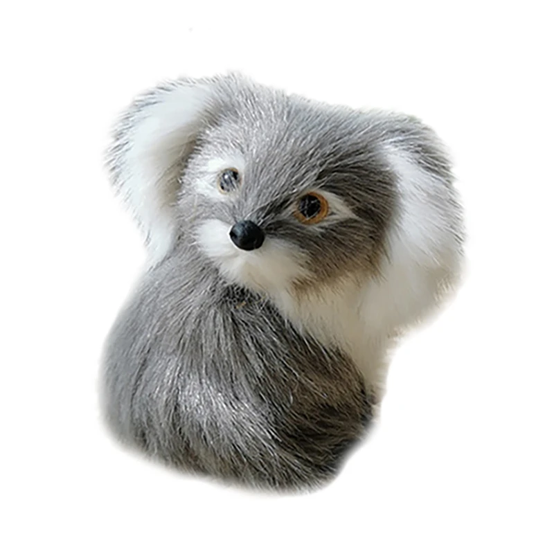 

Small Cute Real Life Koala Model Resin&Furs Gray Koala Doll Home Decoration Gift Children's Birthday Gift Decoration
