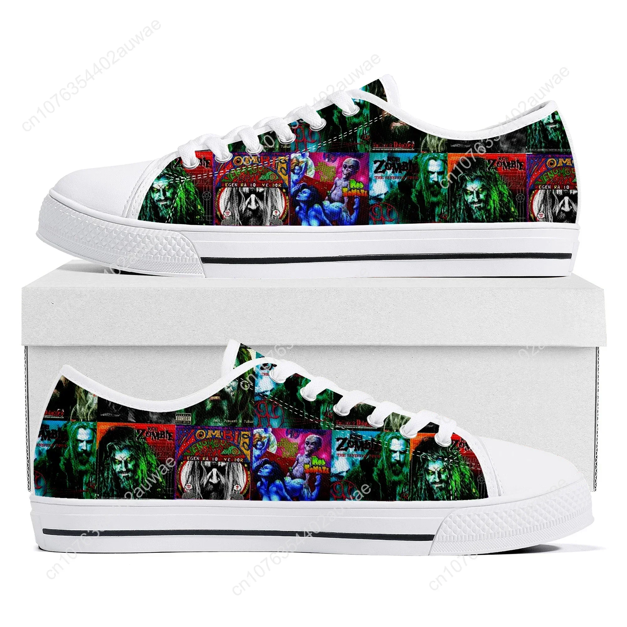 Фото Кроссовки Rob Zombie Rock Singer Low Top, высококачественные, для мужчин, женщин, подростков и детей, повседневные парные кеды из канваса, обувь на заказ №2