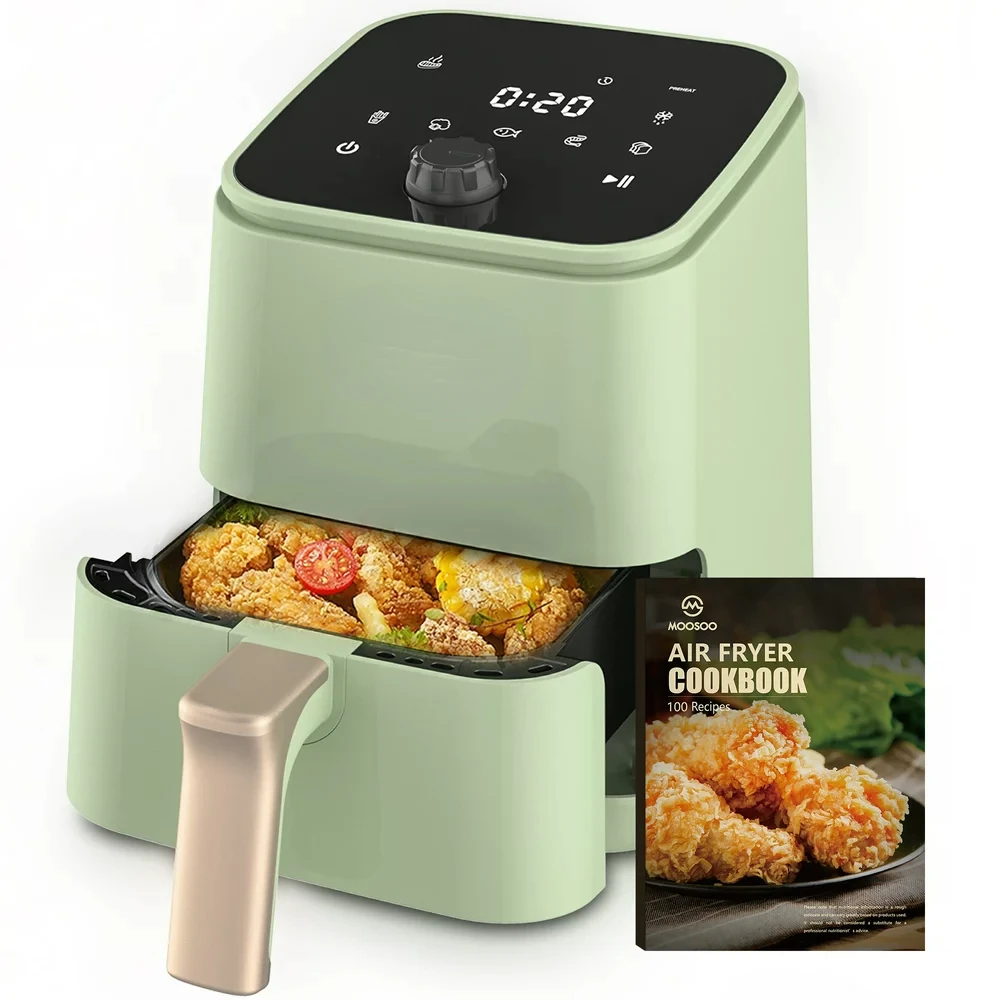 

Air Fryer with Touchscreen - 8 Cooking Presets, 2 Quart, Dishwasher Safe, Little or No Oil