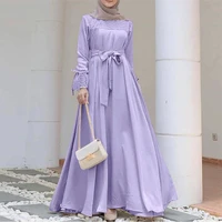 muslim fashion hijab women islamic dress arabic belted abaya dubai eid abayas for women turkish dresses plus size modest outfit