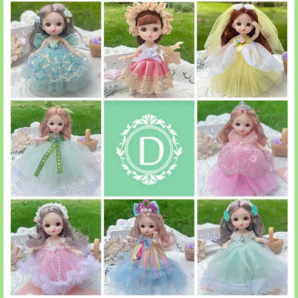 Фото 16 см, кукла принцессы BJD с большими глазами, 13 суставов, корейский макияж, 16 см, кукла Bjd, густые волосы, сладкие 13 подвижных суставов, мини-игрушка для девочек №2