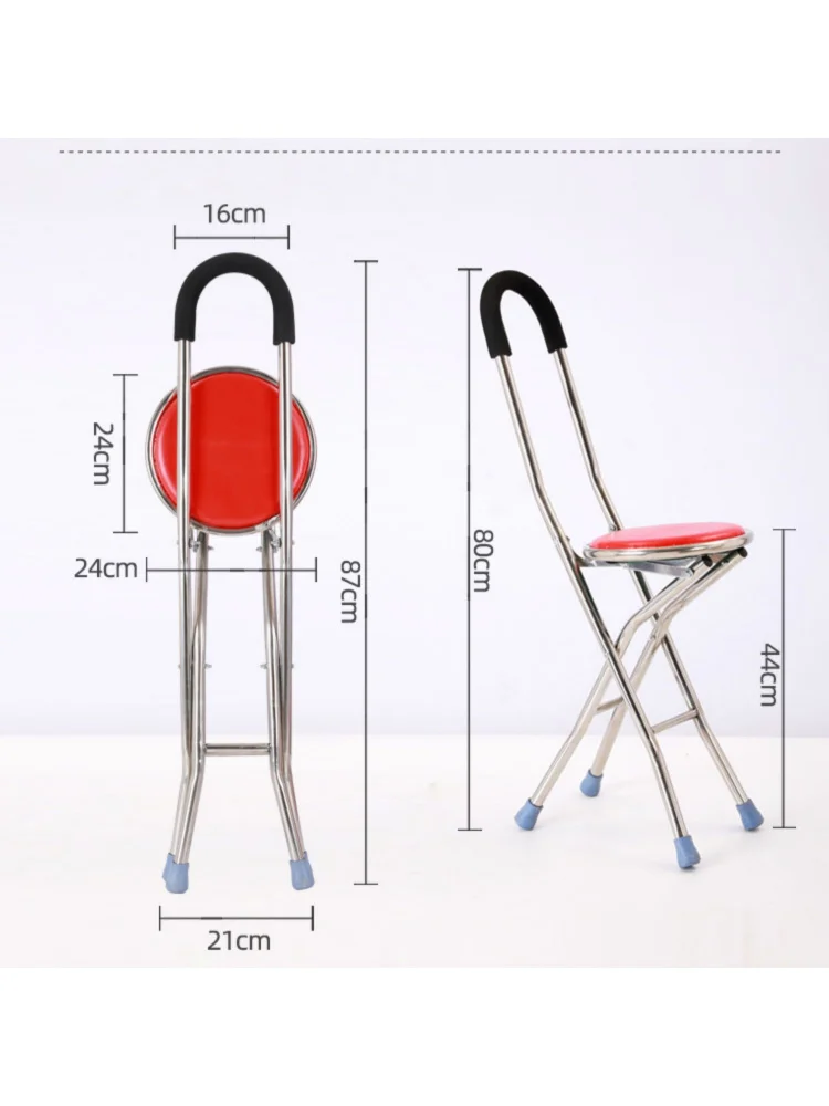 Нескользящий стул-камья для пожилых людей может сидеть складной и портативный