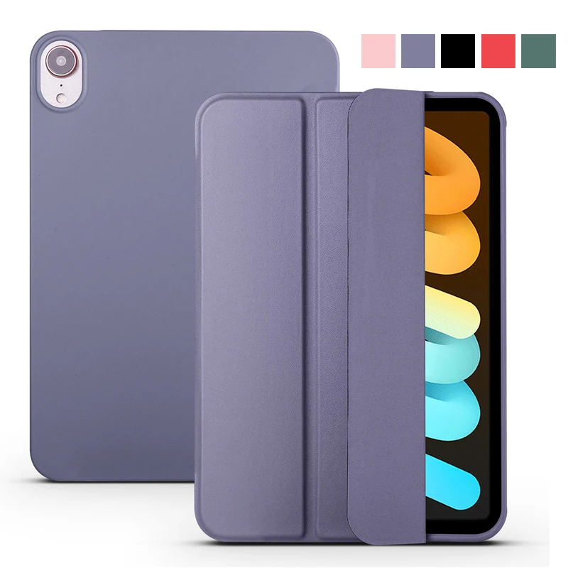 

For iPad Mini 6 Case 8.3 PU Leather Soft Silicon Back Folding Cover For Funda iPad Mini 6 2021 Tablet Case For iPad Mini6 Cover