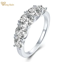 wong rain 100 925 sterling silver round cut high carbon diamond gemstone ring for women wedding band fine jewelry wholesale