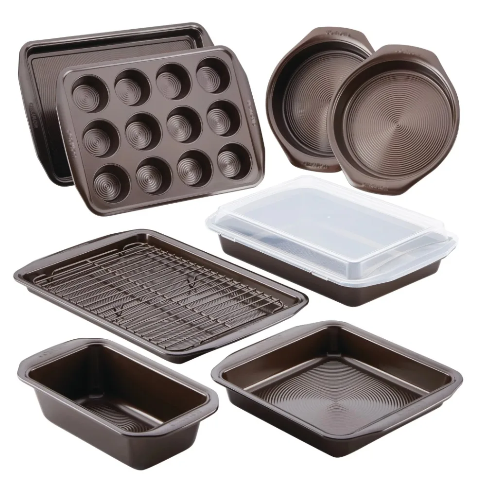 

Nonstick Bakeware 10 Piece Bakeware Set Chocolate Brown Bread Mold Baking Tray