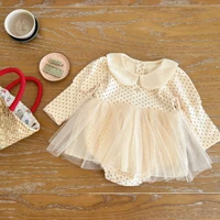 autumn baby clothes long sleeved baby girl sweet princess dress romper polka dot bag fart clothes one year old clothes