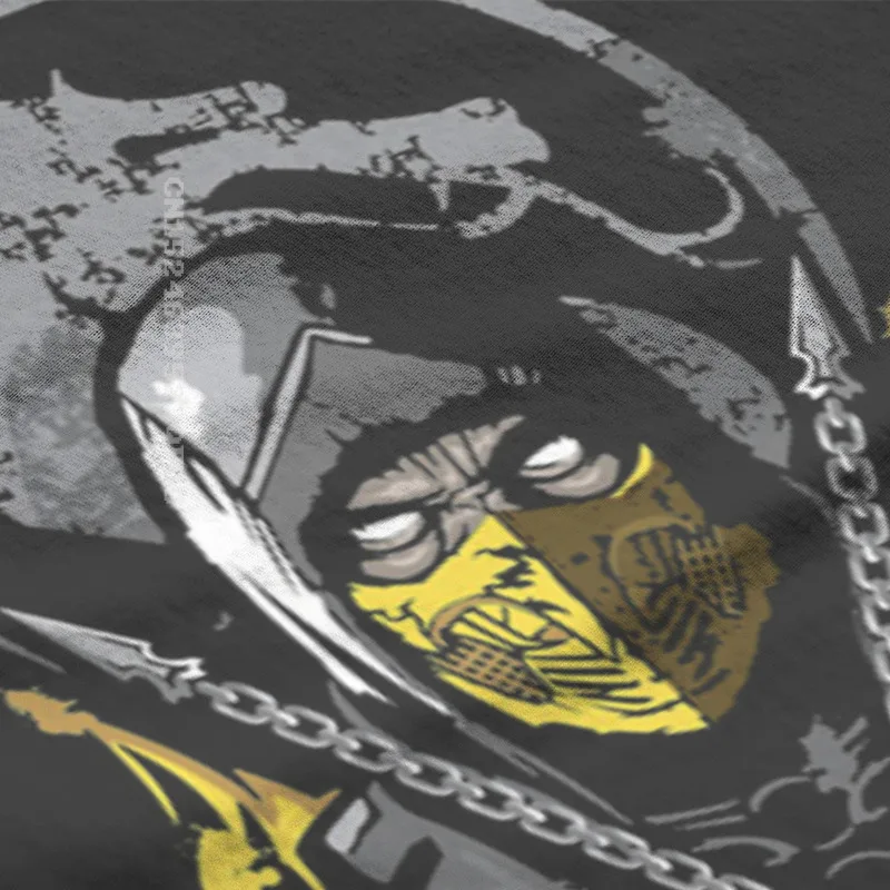 Мужские футболки с изображением скорпиона из видеоигры Mortal Kombat классические
