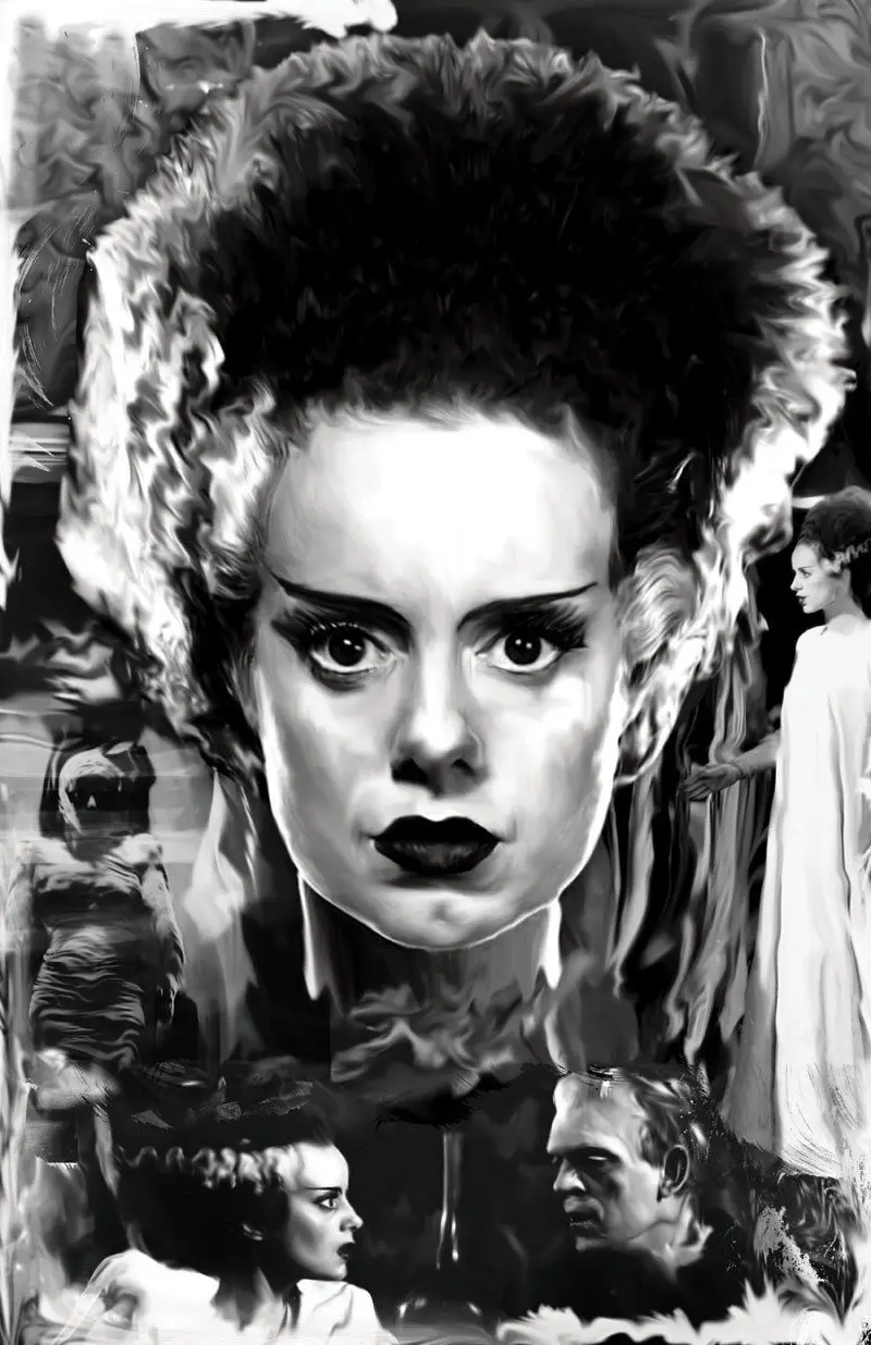 

Bride of Frankenstein Elsa Lanchester Print Art Canvas Poster for Living Room Decoration Home Wall Decor Picture