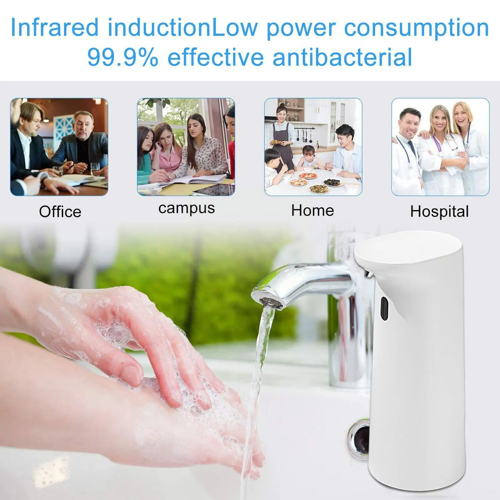 

Touchless Automatic Soap Dispenser Smart Foam Machine Infrared Machine Soap Foam Sensor Hand Washing Sanitizer Dispenser S2N3