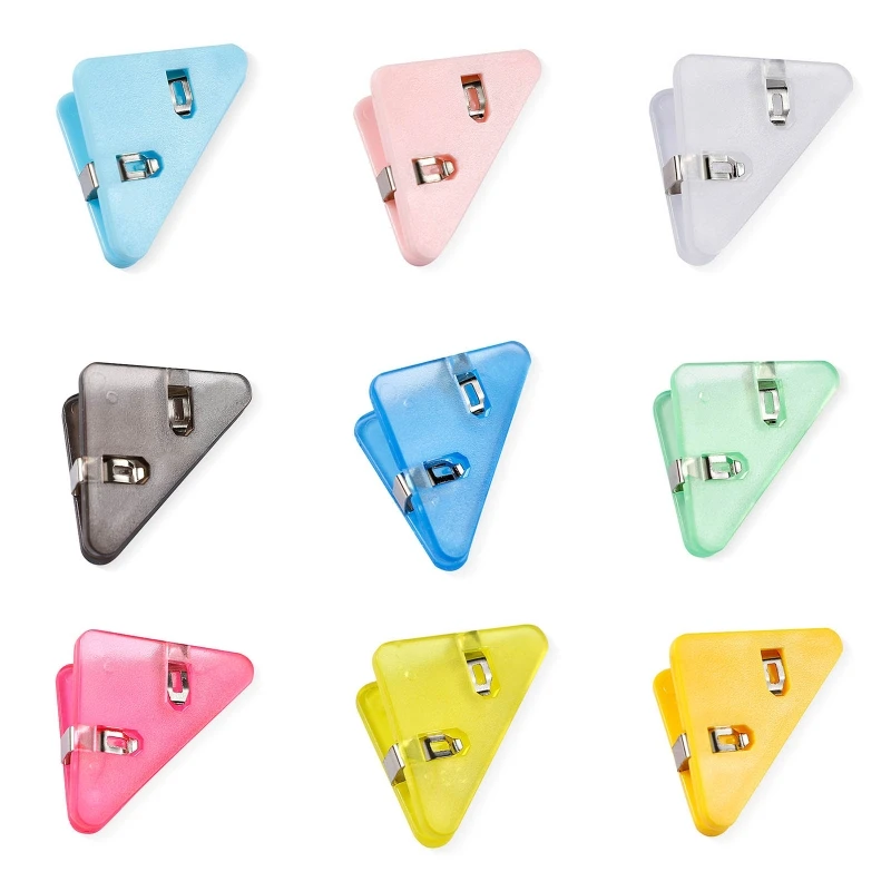 

2022 New Durable Corner Paper Clamp Small File Clips Note Holder Clips Triangular Bookmark Clip for Student Teacher Office Staff