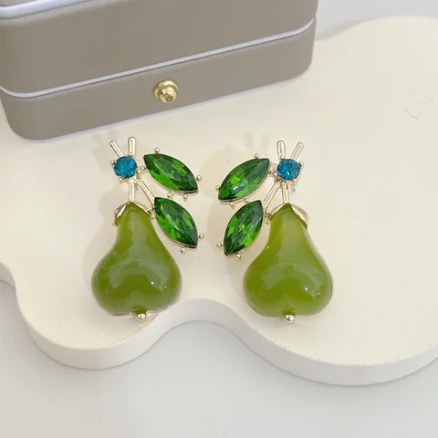 Серьги-капельки HUANZHI с фруктами