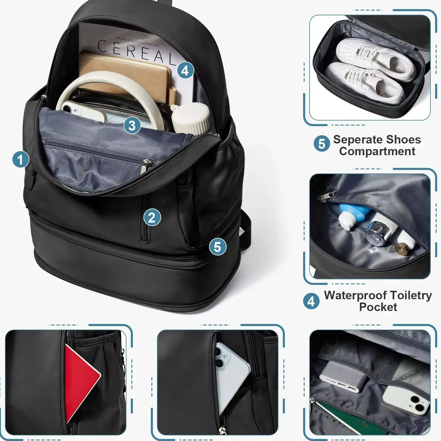 Нейлоновый Рюкзак Унисекс Для Фитнеса Кемпинга Пляжного Спорта Тренажерного