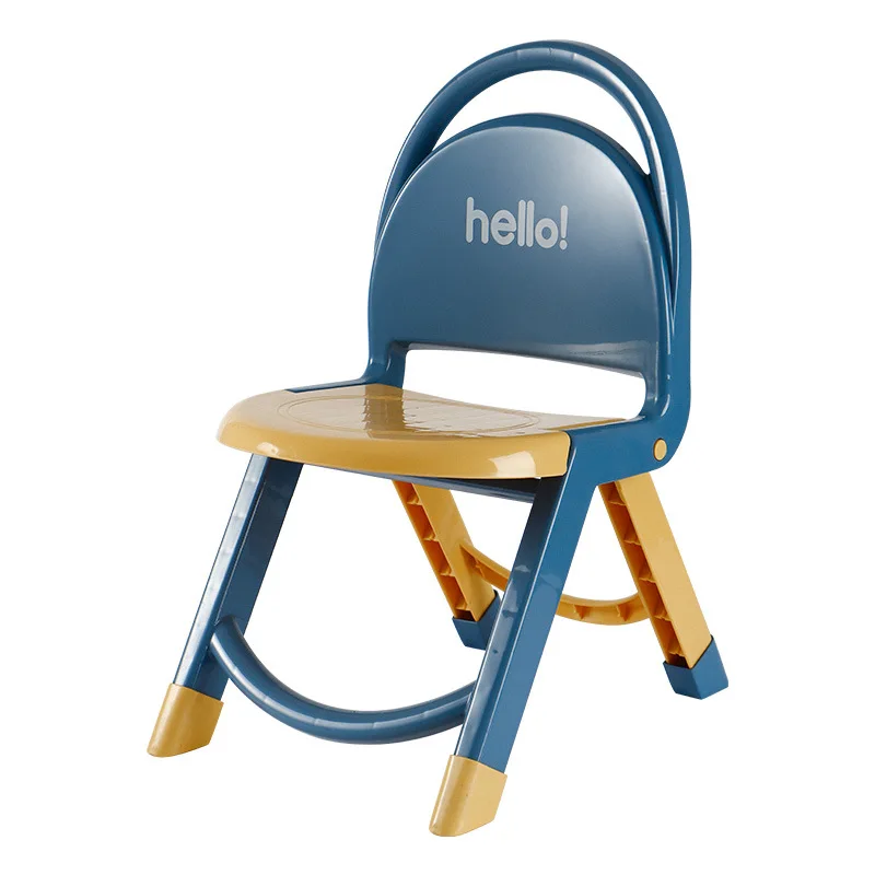 

Kindergarten Chair Baby Stool Back Chair Children's Dining Table And Chair Cute Cartoon Bench Foldable Kids Chairs Furniture