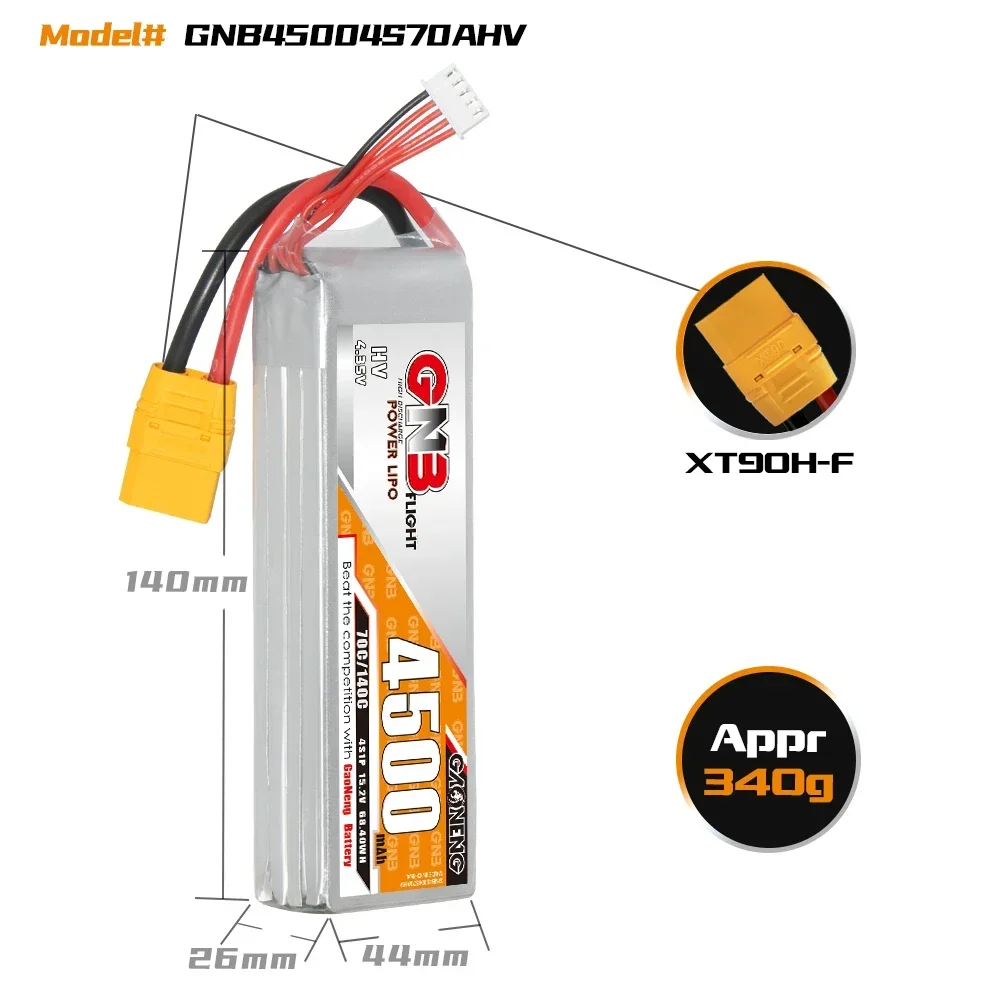GAONENG GNB 4500 мАч HV 4S 70C 140C 15 2 В XT90 LiPo аккумулятор RC Грузовик Самолет Вертолет