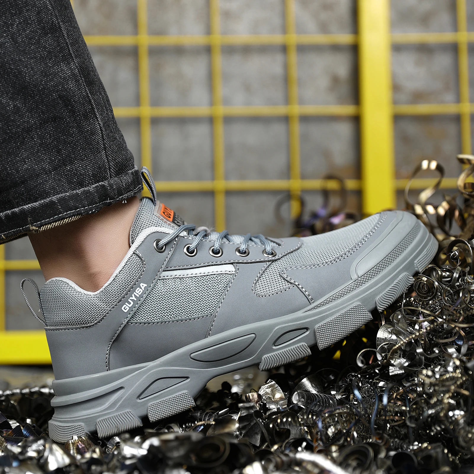 Стальной носок GUYISA Uomo защита от ударов и пирсинга Suola резистивная кожа