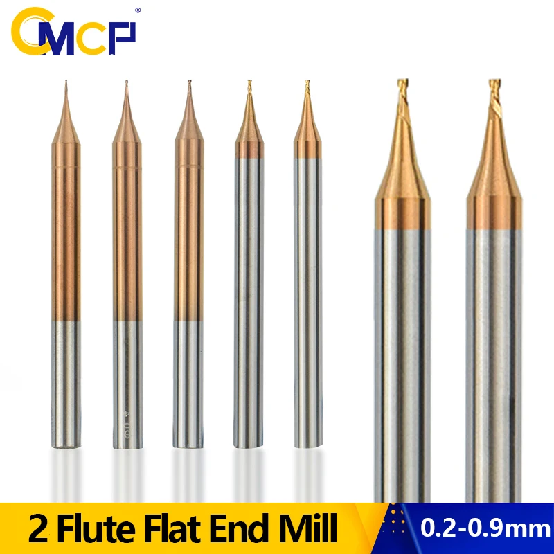 

CMCP 0,2-0,9 мм микро фреза с 2 канавками, плоская фреза с покрытием TiCN, фреза с ЧПУ, фреза с хвостовиком 4 мм, вольфрамовая фреза