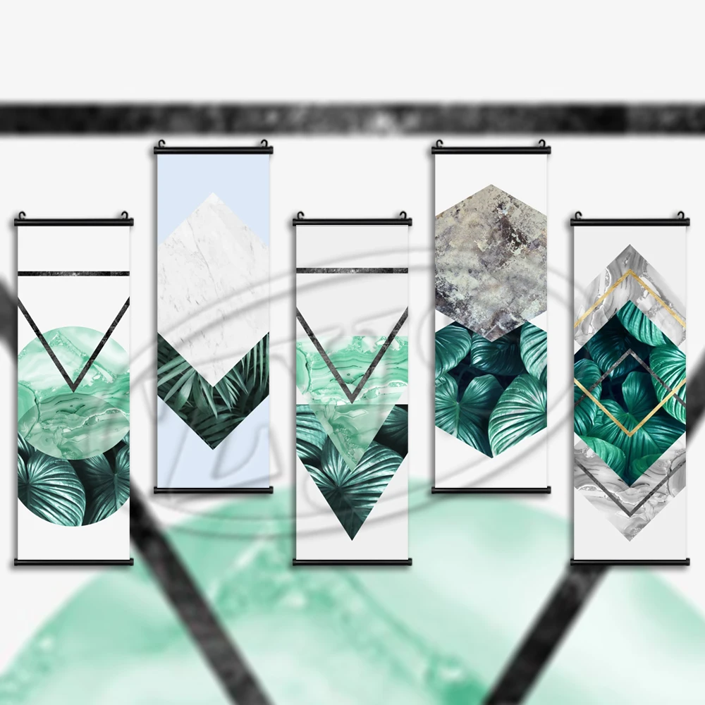 

HD Pint Botanic And Geometric Posters Canvas Wall Art Minimalist Painting Hanging Scrolls Modular Picture Home Room Decoration