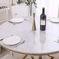 round pvc disposable stretch oilproof waterproof anti scald restaurant home kitchen transparent protective tablecloth