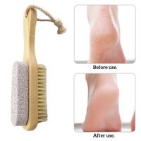 pumice bristle brush 2 sided foot care scrubber hard dead skin exfoliate remover pedicure tool bathroom back side brush
