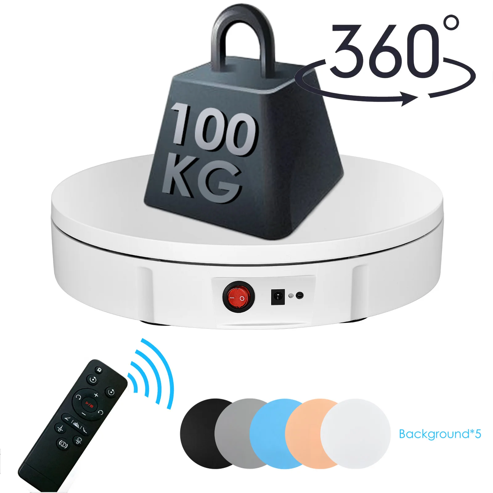 

Electric Rotating Display Stand 360 Degree Turntable Jewelry Holder Battery for Photography Video Shooting Props 20-100kg Load