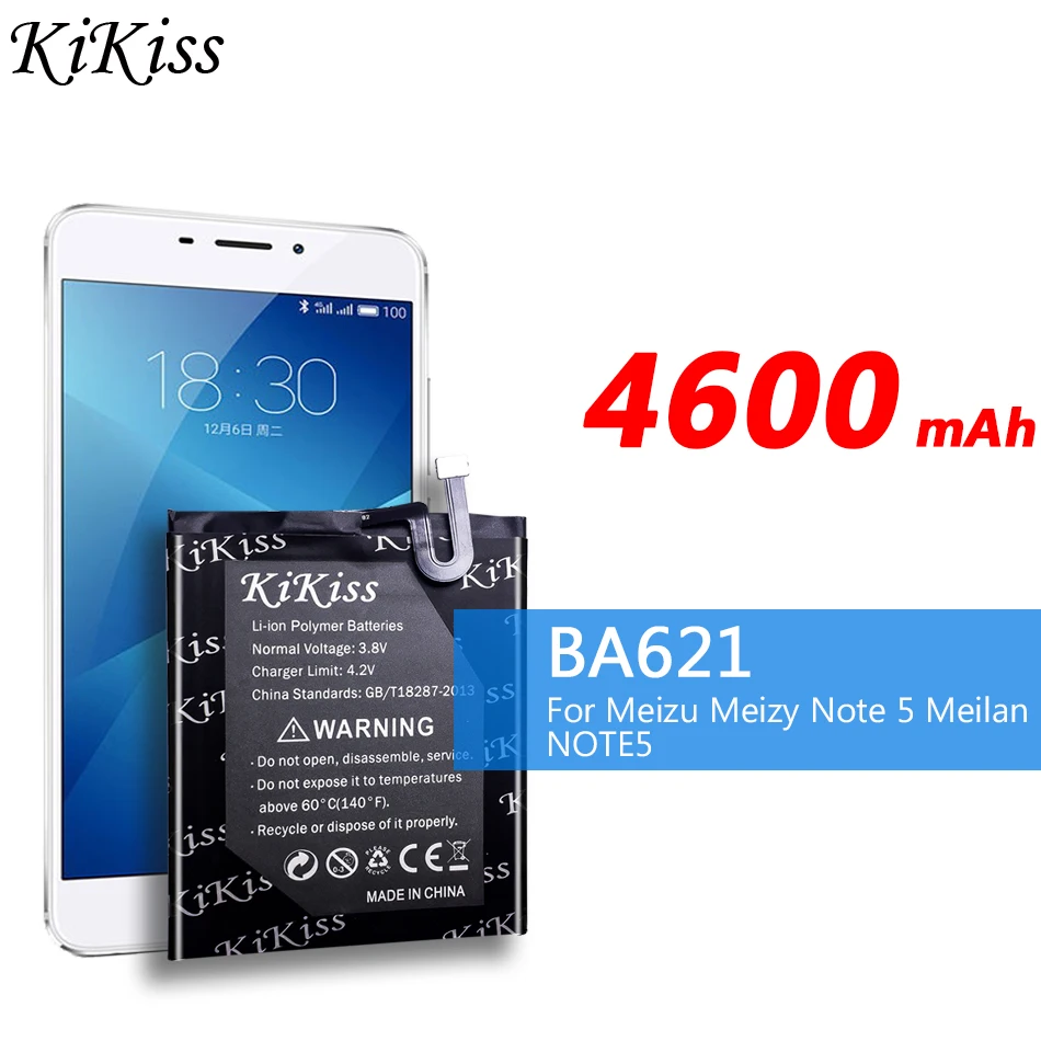 

KiKiss BA621 Battery For Meizu Note5 / M5 Note M621N/M621Q/M621H/M621M Mobile Phone Batteries Bateria For Mei zu Note 5