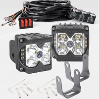 side shooter led lights spot flood amber solid strobe function separate dual side driving light pods with button wires