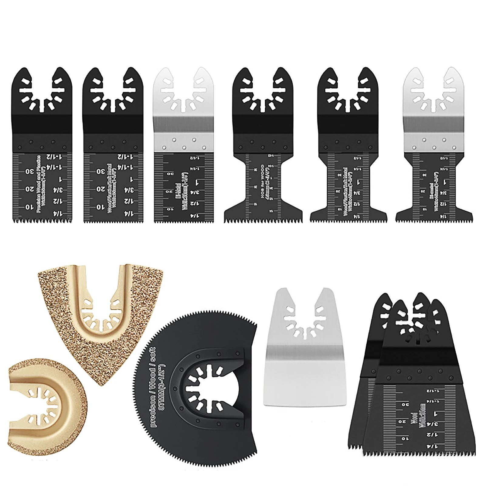 

12pcs Oscillating Saw Blade Universal Tool Wood Professional Metal Quick Release Cutting Polishing Screws Multitool Accessories