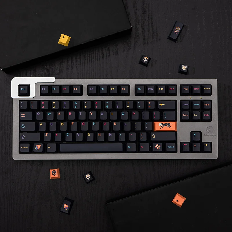 Фото Колпачки клавиш Gmk Underground World, 130 клавиш, вишневый профиль, клавиатура Pbt, колпачки клавиш на английском языке, индивидуальные колпачки клавиш ... №2