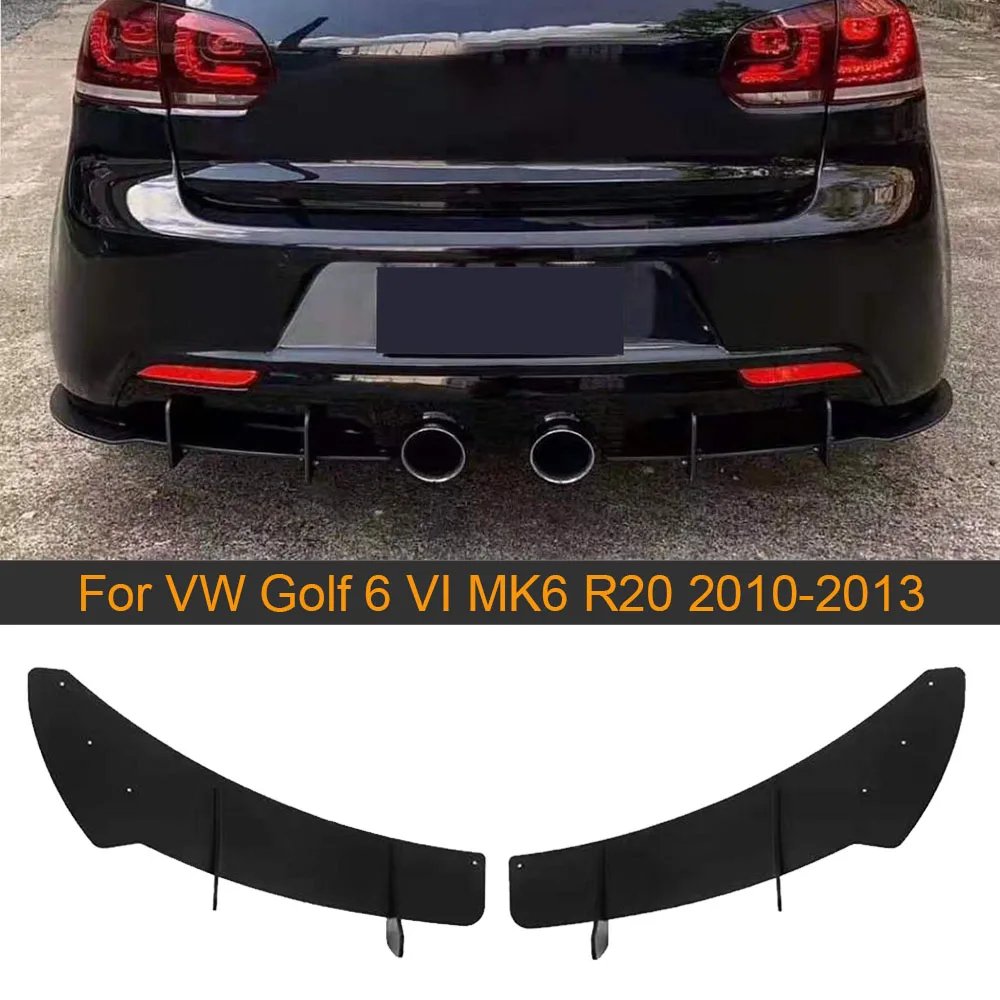 

Car Rear Diffuser Lip Splitters Trim For Volkswagen VW Golf 6 MK6 VII GTI R20 2010-2013 Fins Shark Style Splitters ABS Black