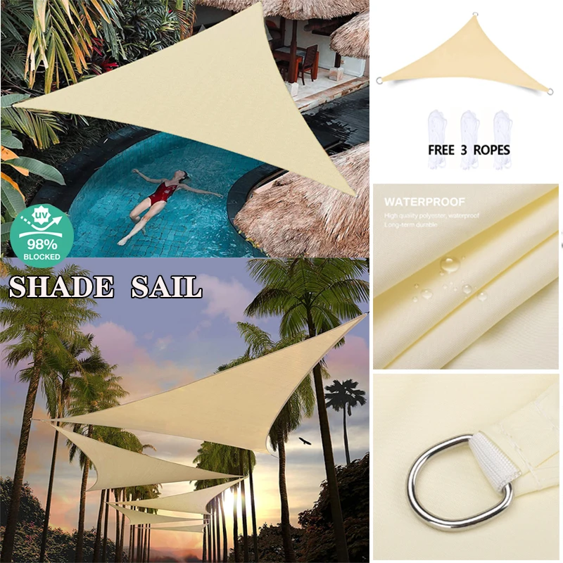 Летняя уличная треугольная Солнцезащитная парусина, водонепроницаемая защита от УФ излучения, садовый навес для террасы, навес от солнца для кемпинга, 2x2 м Летняя уличная треугольная Солнцезащитная парусина, водонепроницаемая защита от УФ излучения, садовый навес для террасы, навес от солнца для кемпинга, 2x2 м