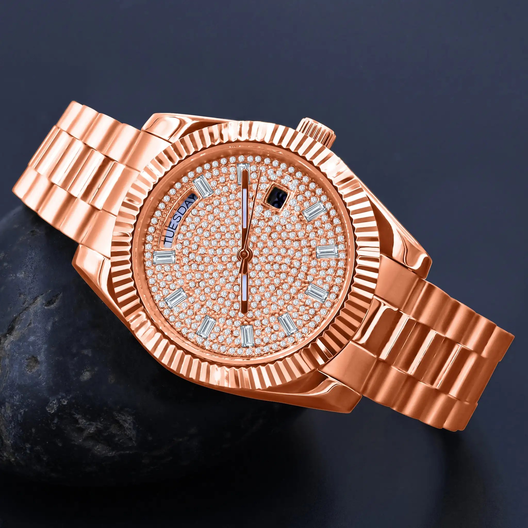 

ARISTOCRATIC STEEL AUTOMATIC CZ WATCH | 562855