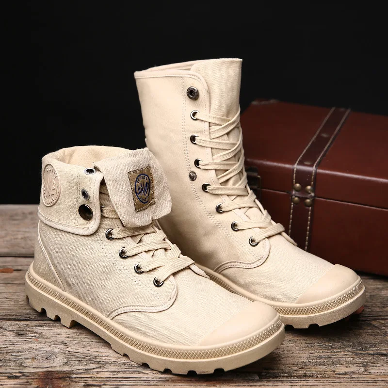 

2022 Winter New Fashion Large Size Men's Retro Thick-soled Knight Boots High-top Canvas Shoes Outdoor Tooling Boots Men's Boots