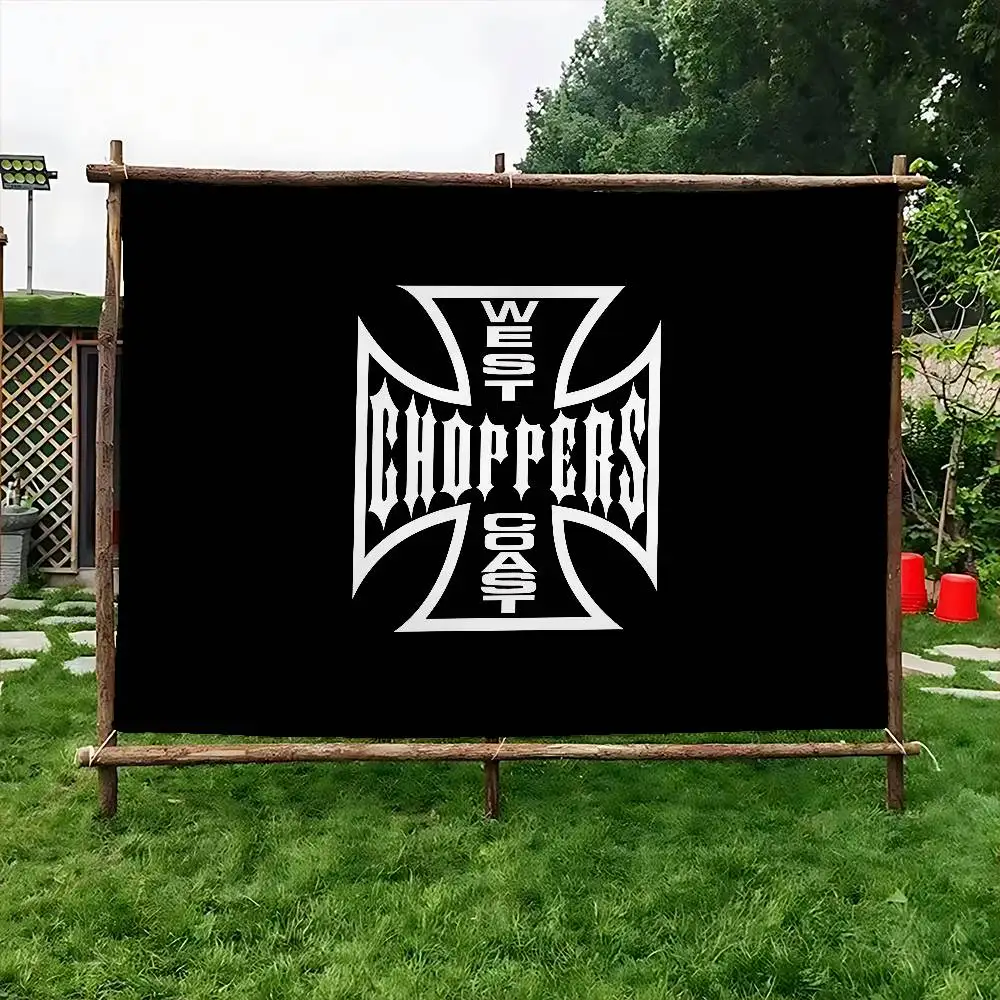 Фото Флаг с изображением мультяшных персонажей West Coast Choppers, научно-фантастический декор для комнаты, настенный баннер для дома №3