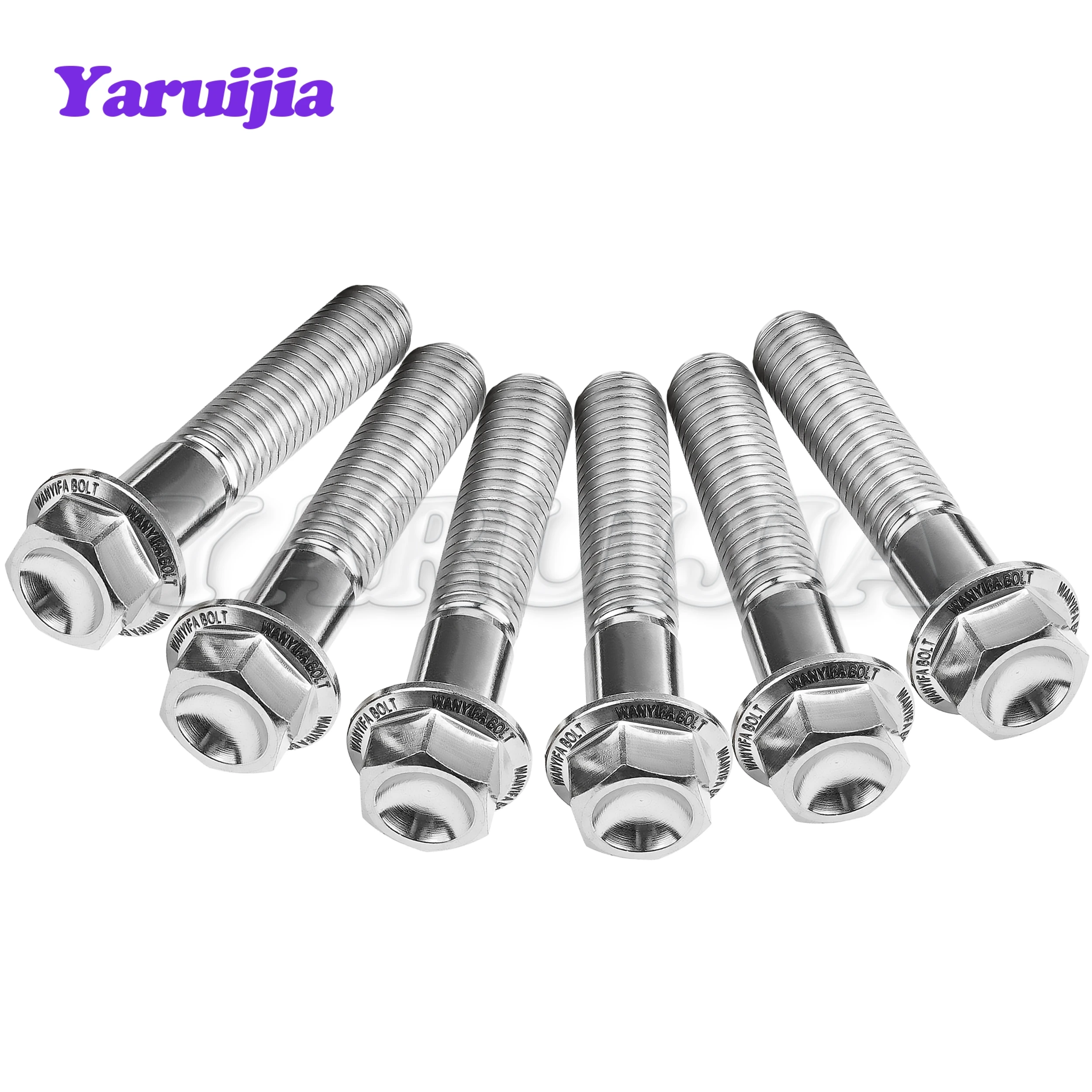 Титановые болты Yaruijia M7x10 15 20 25 30 35 40 45 50 мм шестигранный фланцевый шаг винты 1 0 для