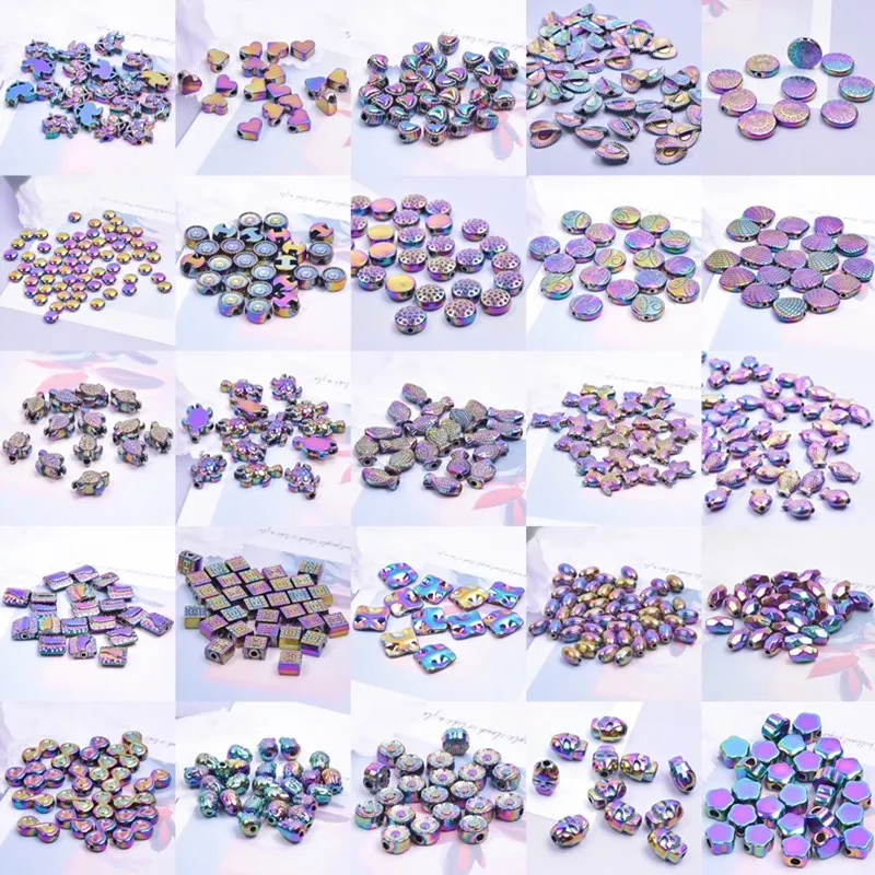 

Wholesale Rainbow Loose Beads For Jewelry Making Supplies Metal Spacer Bead Diy Bracelets Earrings Accessories Jewellry Findings