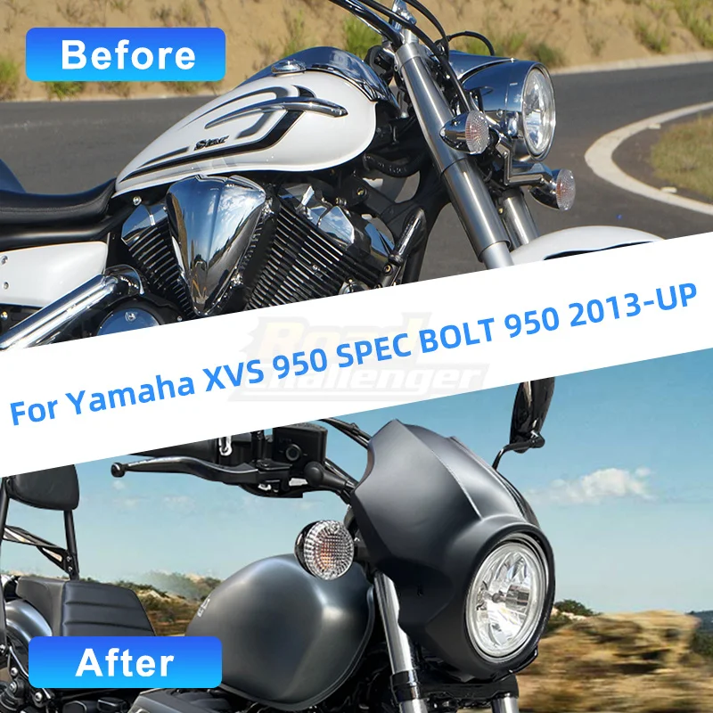 ABS Мотоциклетный передний капот матовый черный фара обтекатель Набор для  Yamaha XVS 950 SPEC BOLT 950 2013-2022 | AliExpress