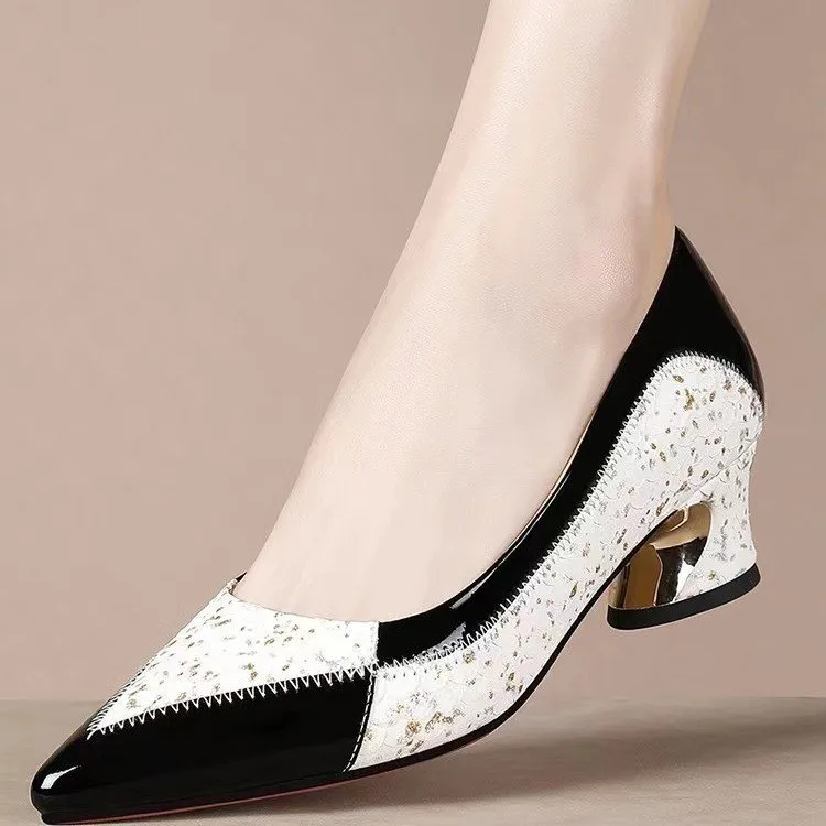 

Туфли женские на платформе 3 см, пикантные сандалии на массивной подошве, с закрытым носком, без застежки, заостренный носок, баскетбольная ф...