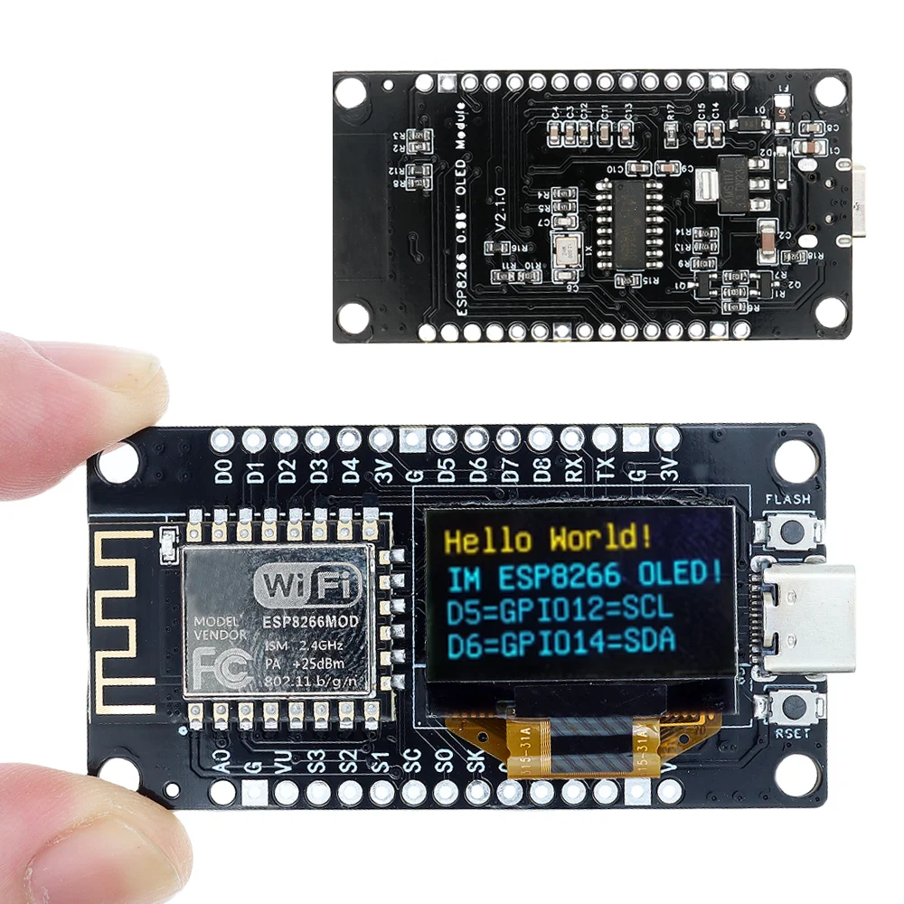 Фото Плата разработки NodeMCU ESP8266 V3 с 0,96-дюймовым OLED-дисплеем, модулем Wi-Fi CH340 ESP-12F, USB Type-C для IDE Micropython №1