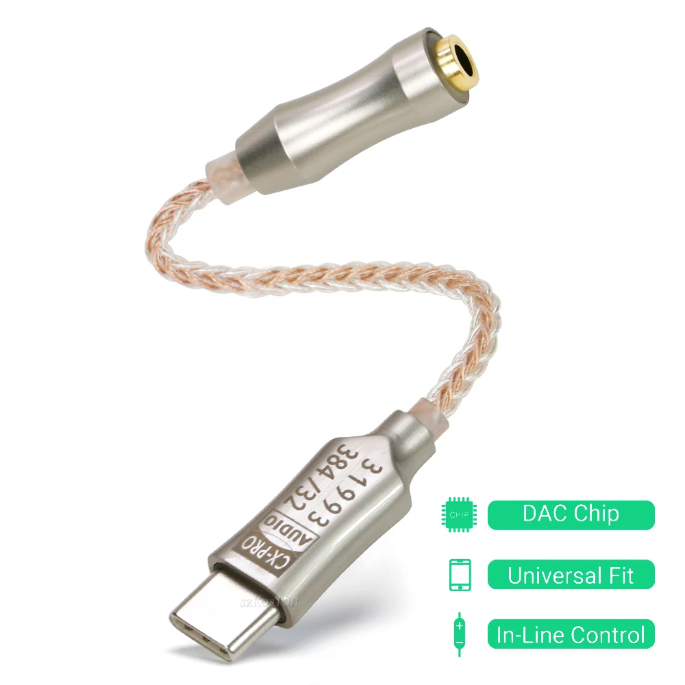 

Усилитель для наушников с разъемом USB Type-C и аудиоинтерфейсом 3,5 мм, Hi-Fi DAC усилитель звука для наушников, 32 бит, аудиоадаптер 384 кГц