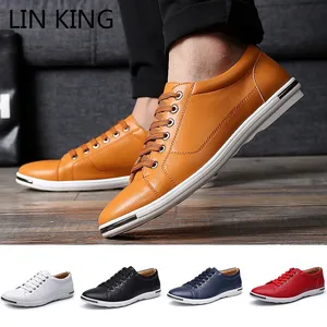 Мужская повседневная обувь Вулканизированная обувь Мужские туфли лоферы мокасины мужские лоферы мужские обувь мужская красовка мужской кроссовки мужские кожа Мужские Нескользящие кроссовки из ПУ кожи, на шнуровке