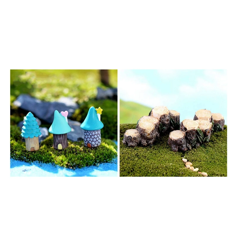 Миниатюрная сказочная садовая 3 ваза домик в виде грибов/1 инструмент для моста с